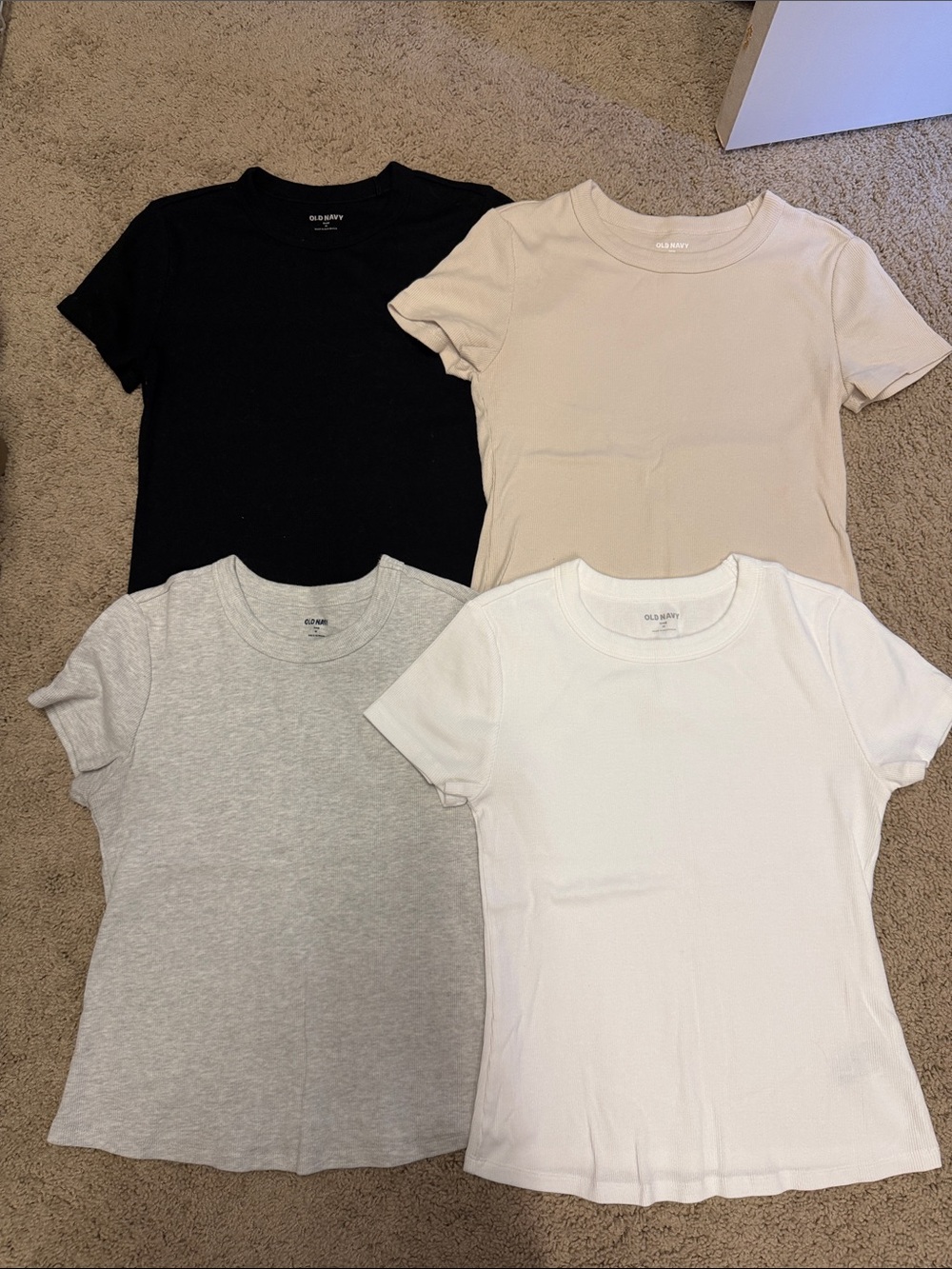 Old Navy Snug Cropped Ribbed T-Shirt 4-Pack